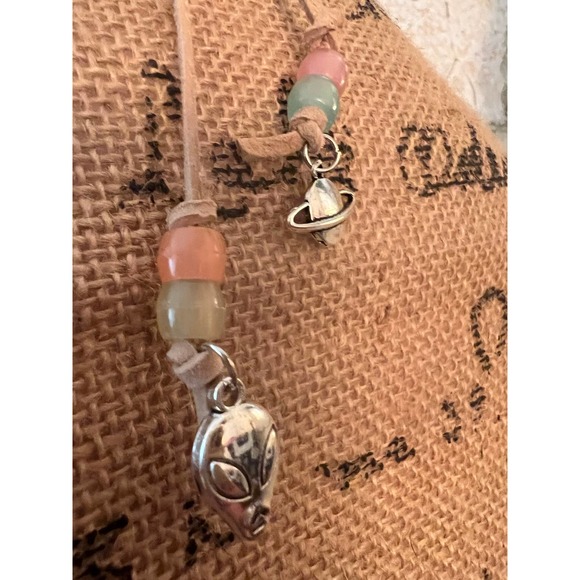 Alien on a Trip Choker Necklace with Glow in the Dark Beads - Picture 6 of 14